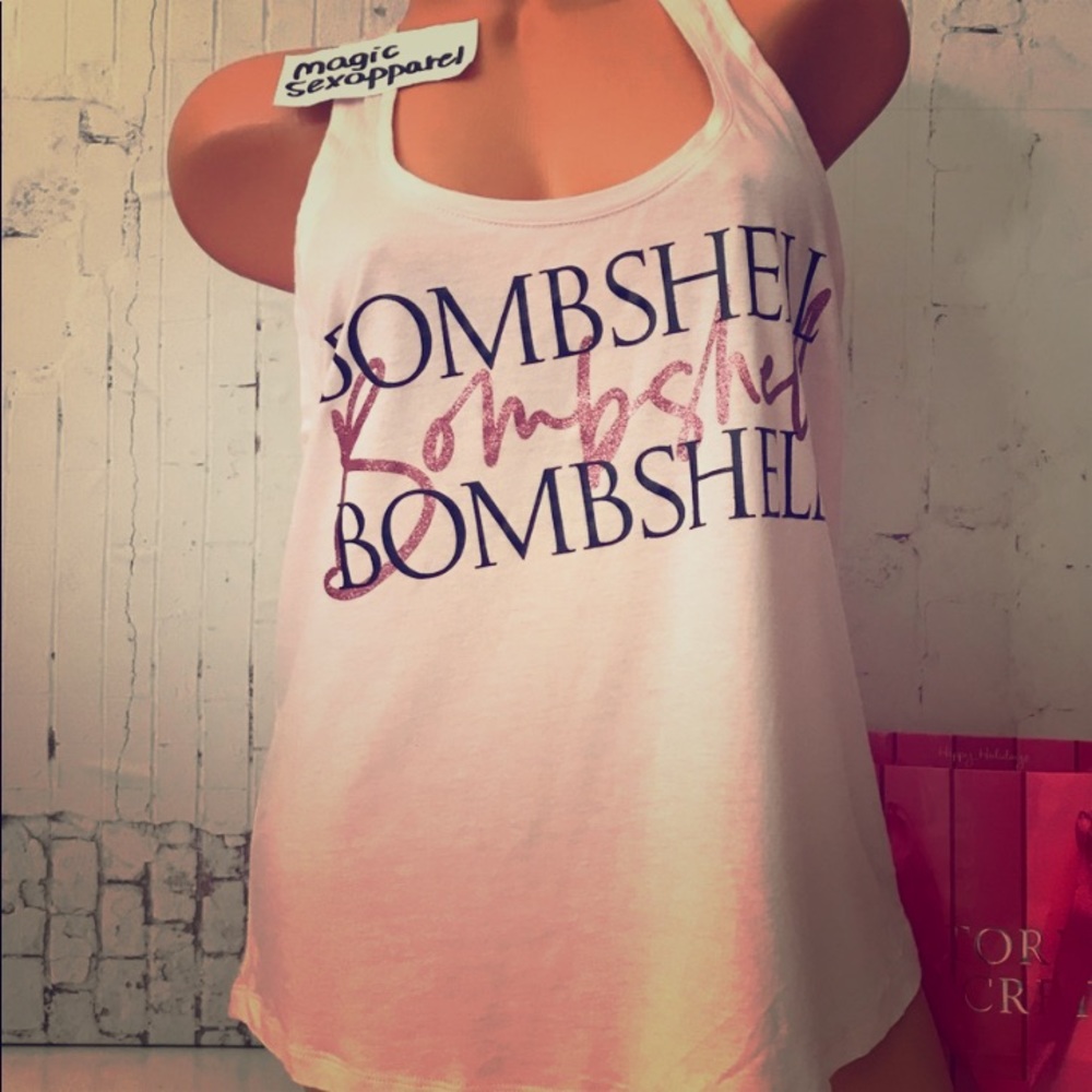 SALE🎉VS L BOMBSHELL TANK TOP LOGO GLITTER SPARKLE